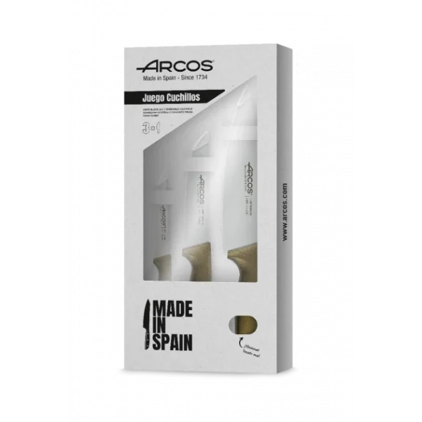 pas cher Coffret Couteaux Niza Doré Irisé (x3) Arcos 1