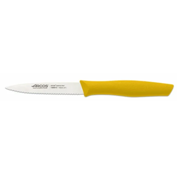 Les achats en ligne Couteau D’Office Cranté Inox 10 Cm Jaune Arcos NOVA 1